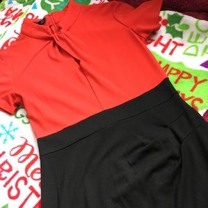 Short Sleeve Red/Black Bodycon Dress